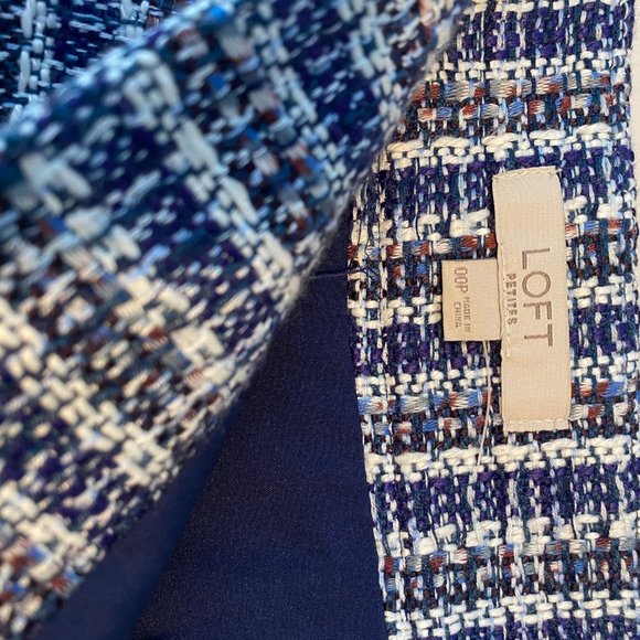 Ann Taylor LOFT Blue Tweed Skirt - Picture 3 of 5